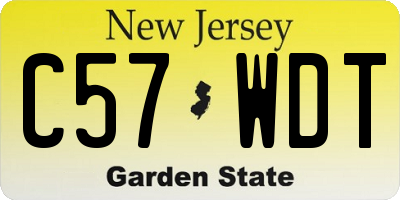 NJ license plate C57WDT