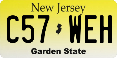 NJ license plate C57WEH