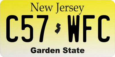 NJ license plate C57WFC