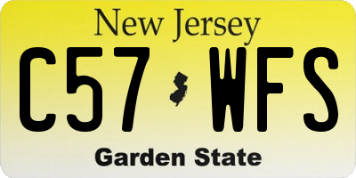 NJ license plate C57WFS