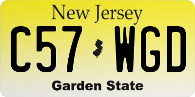 NJ license plate C57WGD