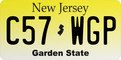 NJ license plate C57WGP
