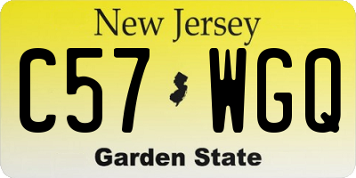 NJ license plate C57WGQ