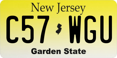 NJ license plate C57WGU