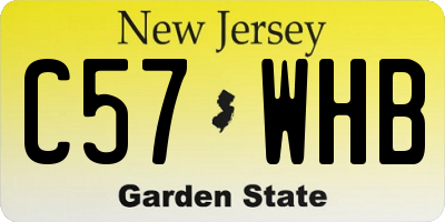 NJ license plate C57WHB