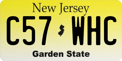NJ license plate C57WHC