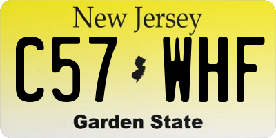 NJ license plate C57WHF