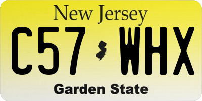 NJ license plate C57WHX