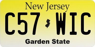 NJ license plate C57WIC