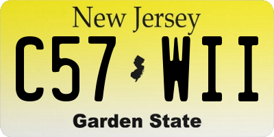 NJ license plate C57WII