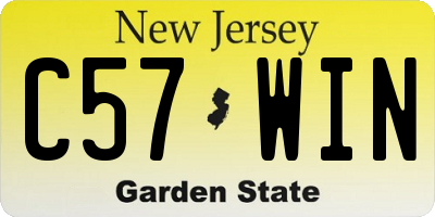 NJ license plate C57WIN