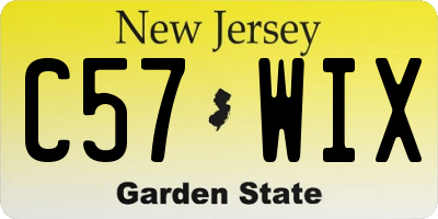 NJ license plate C57WIX