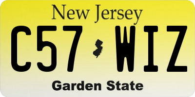 NJ license plate C57WIZ