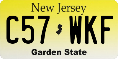 NJ license plate C57WKF