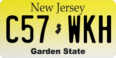 NJ license plate C57WKH