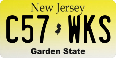 NJ license plate C57WKS