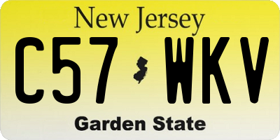 NJ license plate C57WKV