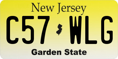 NJ license plate C57WLG