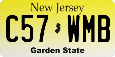 NJ license plate C57WMB