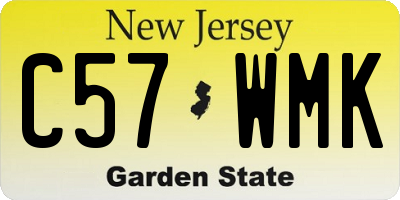 NJ license plate C57WMK