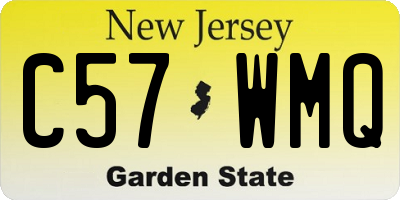 NJ license plate C57WMQ