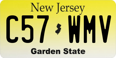 NJ license plate C57WMV