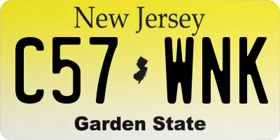 NJ license plate C57WNK