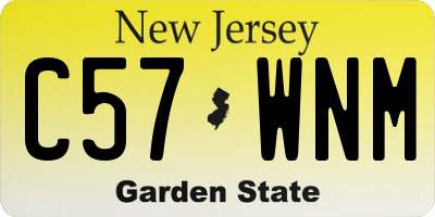 NJ license plate C57WNM
