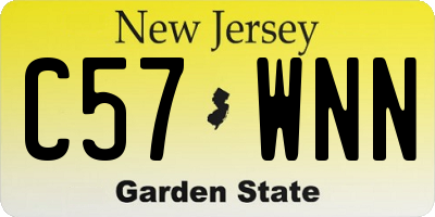 NJ license plate C57WNN