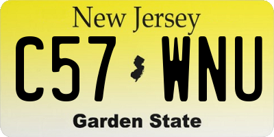 NJ license plate C57WNU