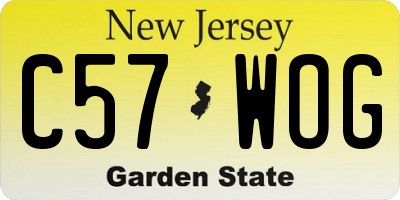 NJ license plate C57WOG