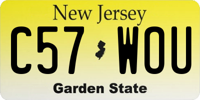 NJ license plate C57WOU