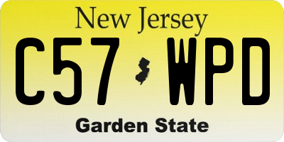 NJ license plate C57WPD