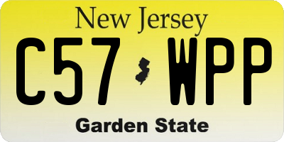 NJ license plate C57WPP