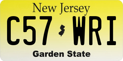 NJ license plate C57WRI