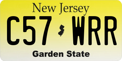 NJ license plate C57WRR