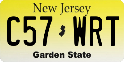 NJ license plate C57WRT