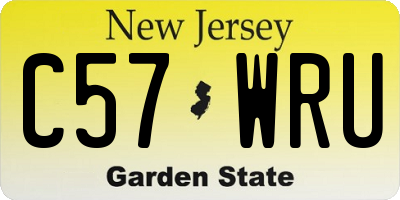 NJ license plate C57WRU