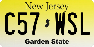 NJ license plate C57WSL