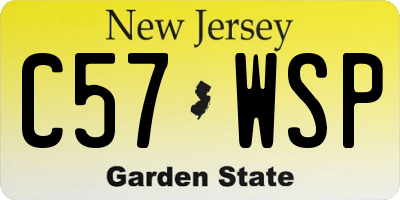 NJ license plate C57WSP
