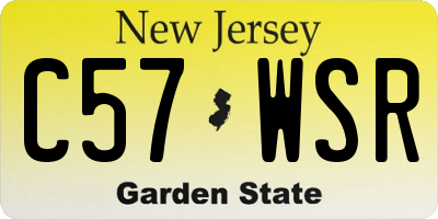 NJ license plate C57WSR