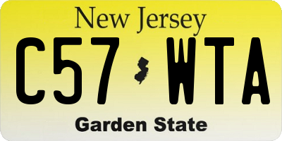 NJ license plate C57WTA