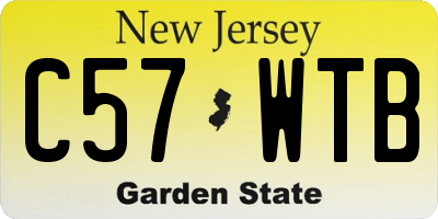 NJ license plate C57WTB