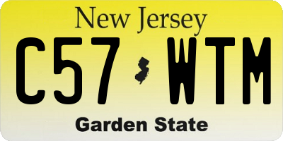 NJ license plate C57WTM