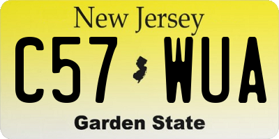 NJ license plate C57WUA