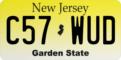 NJ license plate C57WUD