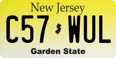 NJ license plate C57WUL
