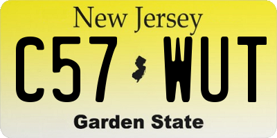 NJ license plate C57WUT