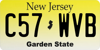 NJ license plate C57WVB