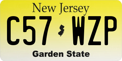 NJ license plate C57WZP